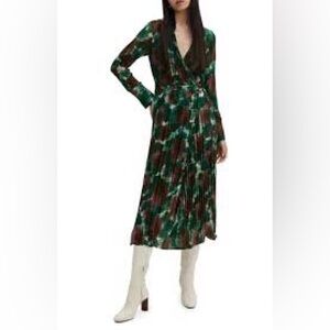 MNG by mango PLEATED WRAP DRESS‎ XS NWT